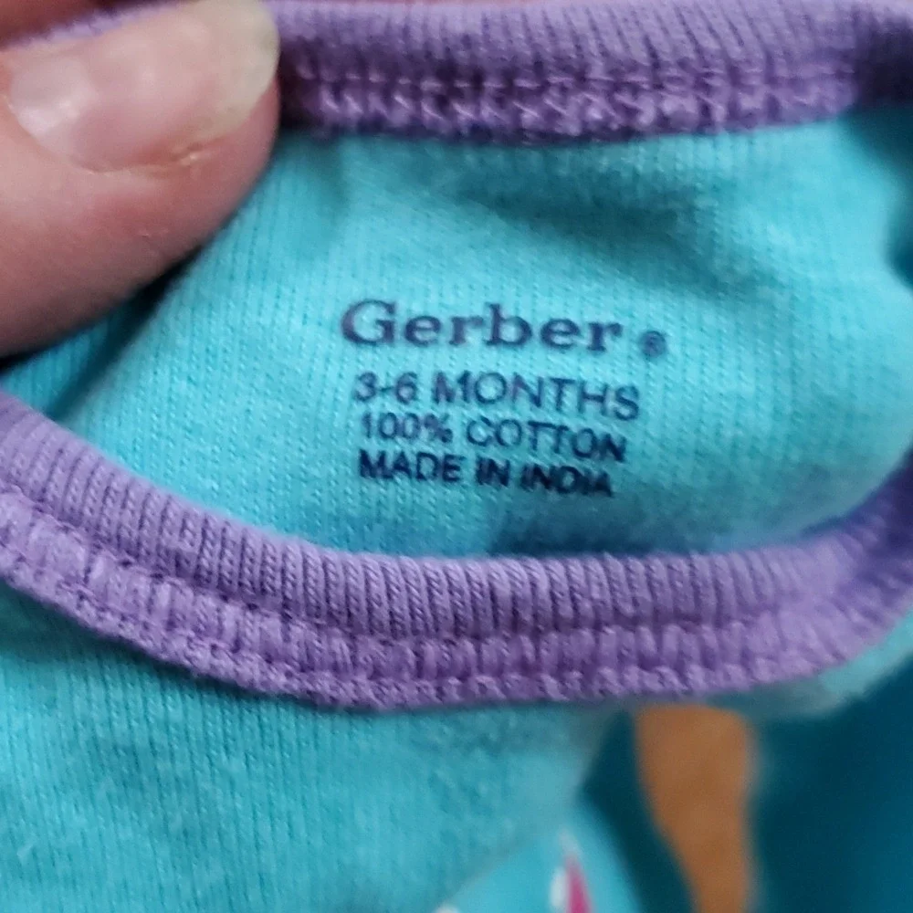 Gerber Girls Princess in Training Turquoise Onesie and Purple‎ Crown Hat 3-6M